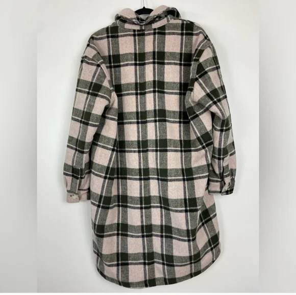 BlankNYC Plaid Shacket/Coat Pink and Green NWT - Picture 2 of 5